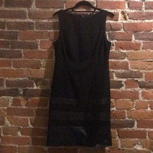 Ralph Lauren Black Dress w/ Leather Stripes 10